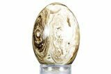 Swirling Polished Chocolate Calcite Egg - Pakistan #350177-1